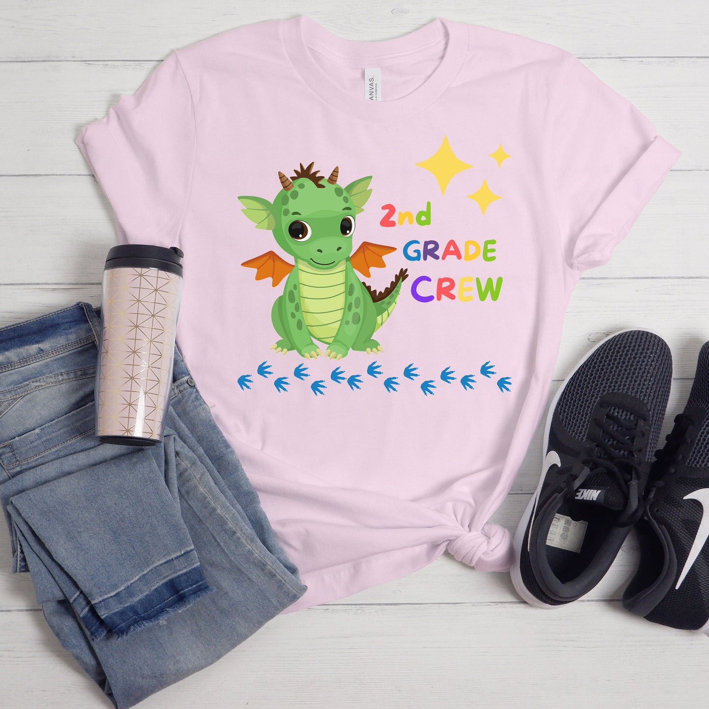 First day of School Shirt, Dragon Crew T-Shirt, 2nd Grade Tshirt, Back to School Tee, Second Grade Teacher Outfit, Gift for Elementar