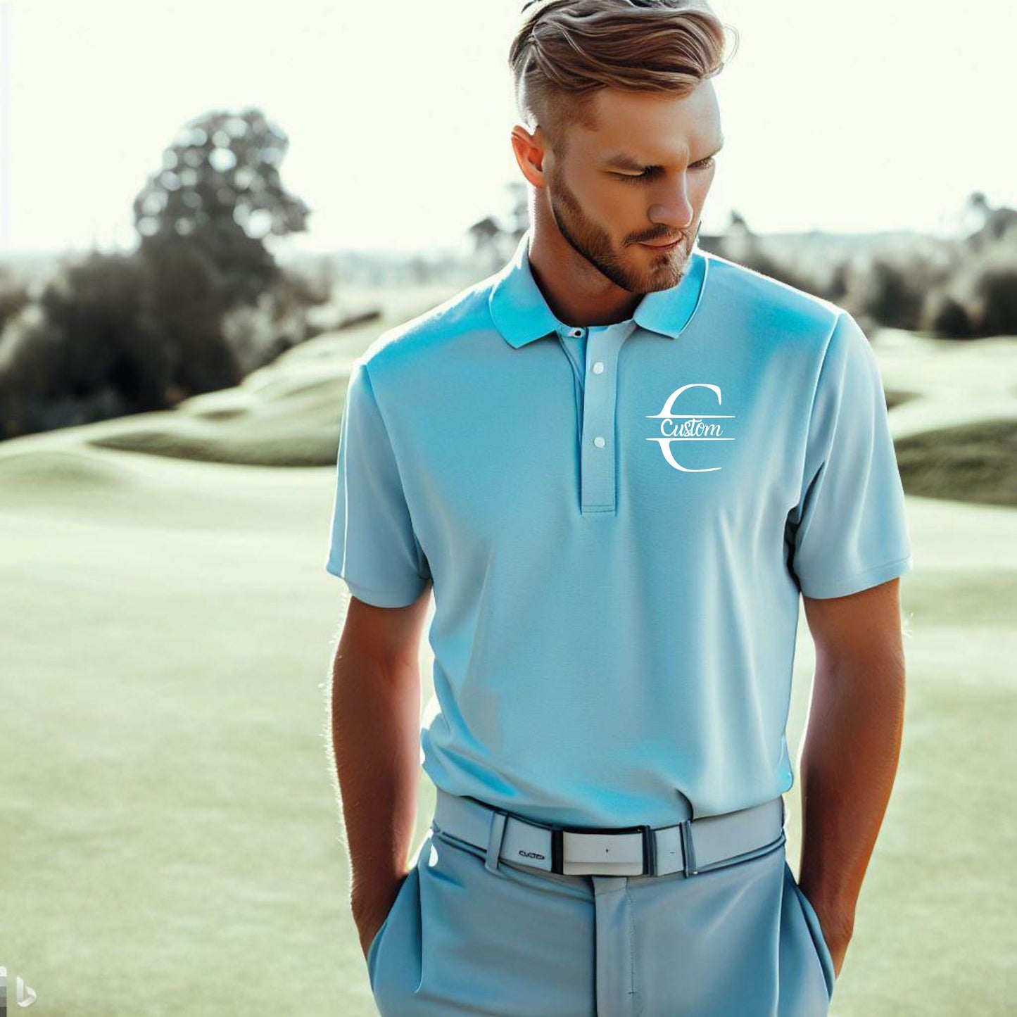 Monogrammed Golfing Shirt, Custom Polo Shirt for Golfer, Men's Sport Shirt for Golf, Personalized Gift for Husband, Comfortable Golf Polo