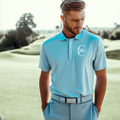 Monogrammed Golfing Shirt, Custom Polo Shirt for Golfer, Men's Sport Shirt for Golf, Personalized Gift for Husband, Comfortable Golf Polo