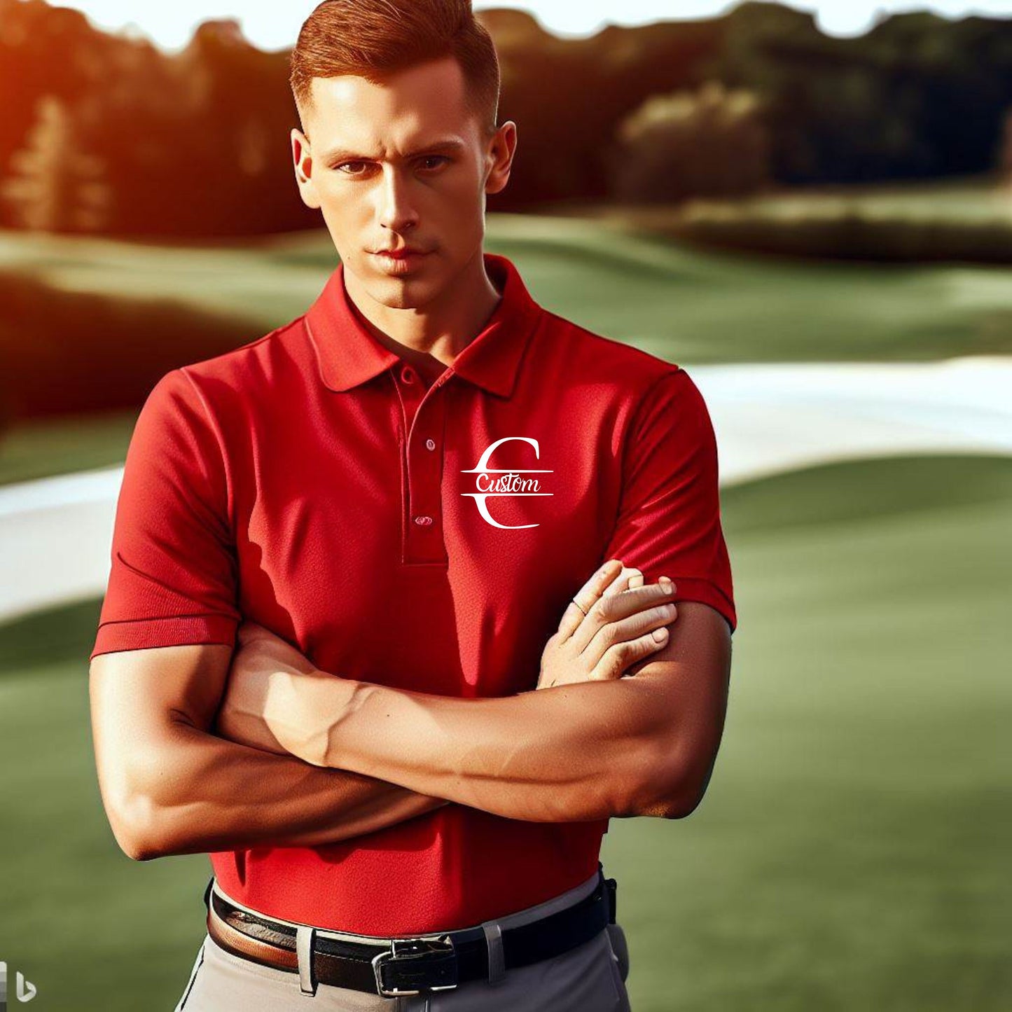 Monogrammed Golfing Shirt, Custom Polo Shirt for Golfer, Men's Sport Shirt for Golf, Personalized Gift for Husband, Comfortable Golf Polo