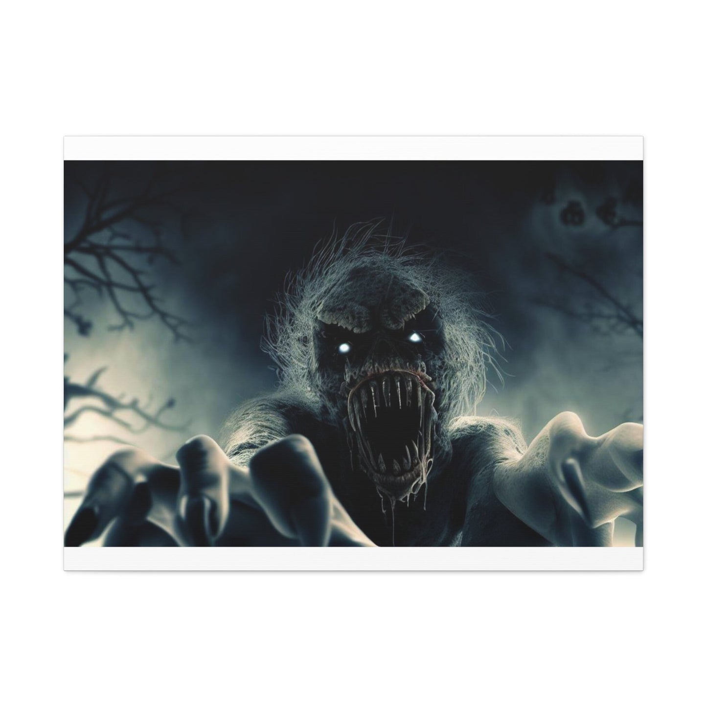 Scary Halloween Wall Art, Spooky Canvas Painting, Halloween Party Decoration, Scary Wall Art, Monster Wall Art, Gift for Halloween Party