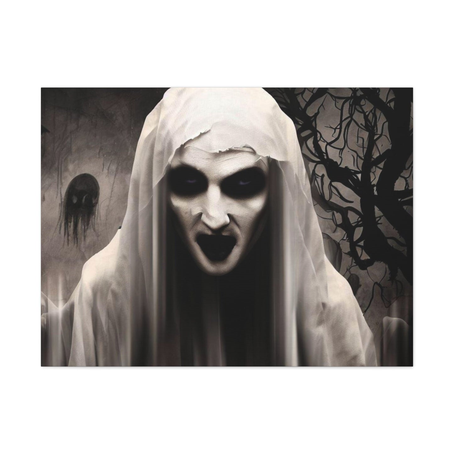 Scary Halloween Wall Art, Spooky Canvas Painting, Halloween Party Decoration, Scary Wall Art, Vampire Wall Art, Gift for Halloween Party