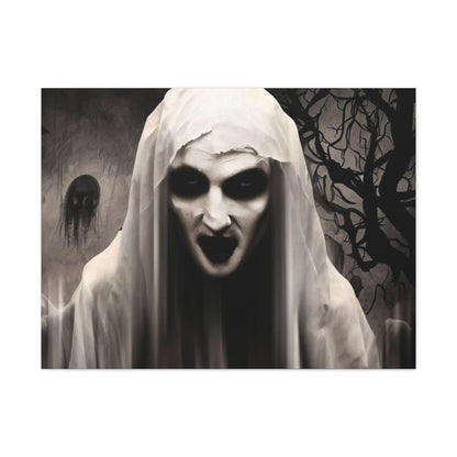 Scary Halloween Wall Art, Spooky Canvas Painting, Halloween Party Decoration, Scary Wall Art, Vampire Wall Art, Gift for Halloween Party