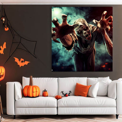 Scary Halloween Wall Art, Spooky Canvas Painting, Halloween Party Decoration, Scary Wall Art, Monster Wall Art, Gift for Halloween Party