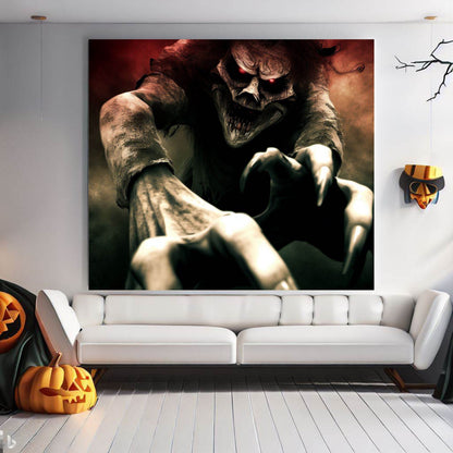 Scary Halloween Wall Art, Spooky Canvas Painting, Halloween Party Decoration, Scary Wall Art, Monster Wall Art, Gift for Halloween Party