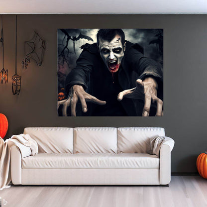 Scary Halloween Wall Art, Spooky Canvas Painting, Halloween Party Decoration, Scary Wall Art, Monster Wall Art, Gift for Halloween Party