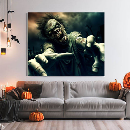Scary Halloween Wall Art, Spooky Canvas Painting, Halloween Party Decoration, Scary Wall Art, Monster Wall Art, Gift for Halloween Party