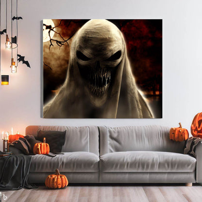 Scary Halloween Wall Art, Spooky Canvas Painting, Halloween Party Decoration, Scary Wall Art, Ghost Wall Art, Gift for Halloween Party