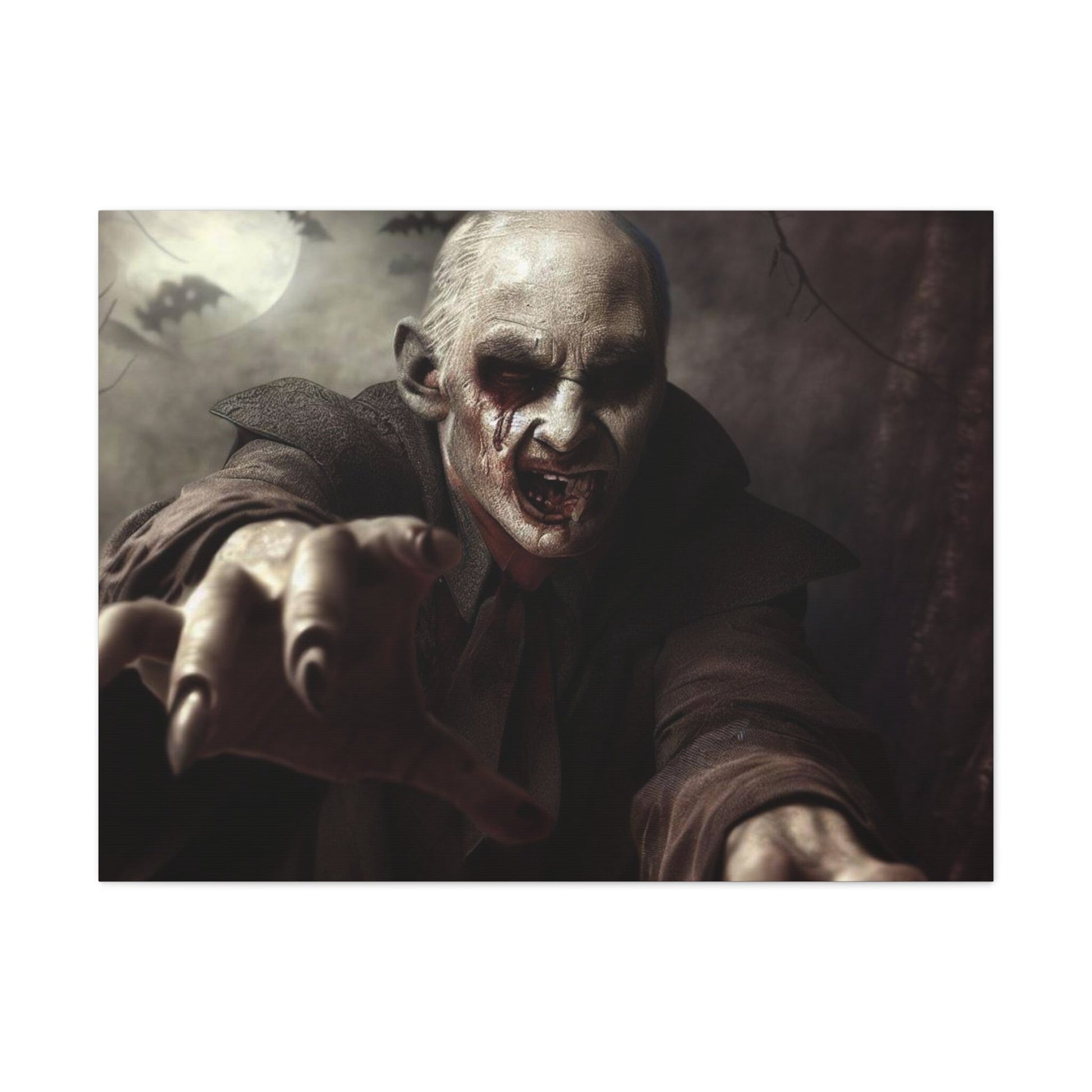 Scary Halloween Wall Art, Spooky Canvas Painting, Halloween Party Decoration, Scary Wall Art, Vampire Wall Art, Gift for Halloween Party