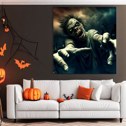 Scary Halloween Wall Art, Spooky Canvas Painting, Halloween Party Decoration, Scary Wall Art, Monster Wall Art, Gift for Halloween Party