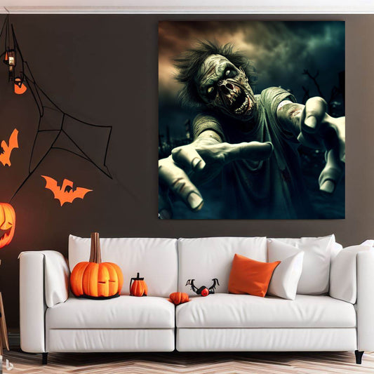 Scary Halloween Wall Art, Spooky Canvas Painting, Halloween Party Decoration, Scary Wall Art, Monster Wall Art, Gift for Halloween Party