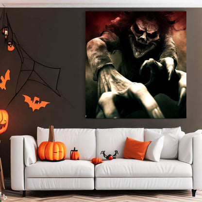 Scary Halloween Wall Art, Spooky Canvas Painting, Halloween Party Decoration, Scary Wall Art, Monster Wall Art, Gift for Halloween Party