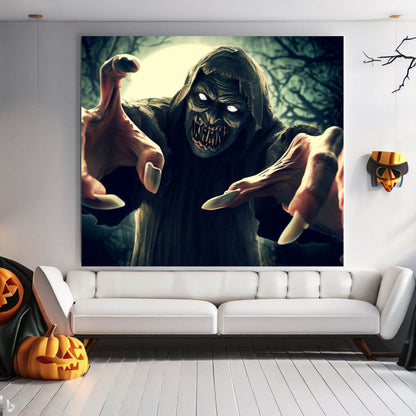 Scary Halloween Wall Art, Spooky Canvas Painting, Halloween Party Decoration, Scary Wall Art, Monster Wall Art, Gift for Halloween Party