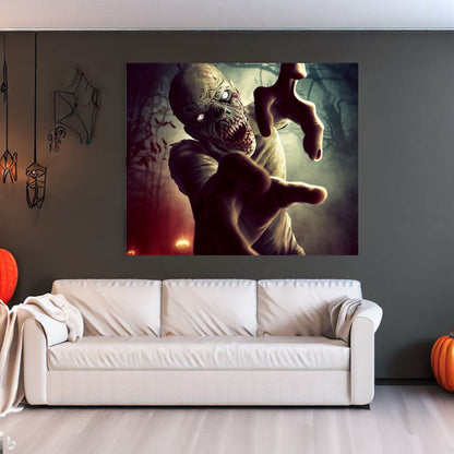 Scary Halloween Wall Art, Spooky Canvas Painting, Halloween Party Decoration, Scary Wall Art, Monster Wall Art, Gift for Halloween Party
