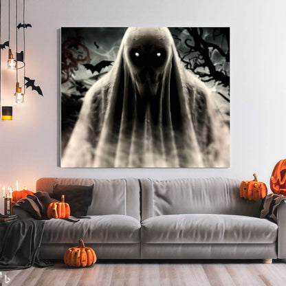 Scary Halloween Wall Art, Spooky Canvas Painting, Halloween Party Decoration, Scary Wall Art, Ghost Wall Art, Gift for Halloween Party