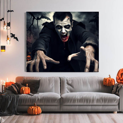 Scary Halloween Wall Art, Spooky Canvas Painting, Halloween Party Decoration, Scary Wall Art, Monster Wall Art, Gift for Halloween Party