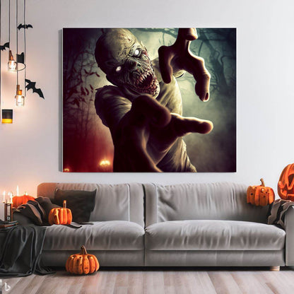 Scary Halloween Wall Art, Spooky Canvas Painting, Halloween Party Decoration, Scary Wall Art, Monster Wall Art, Gift for Halloween Party