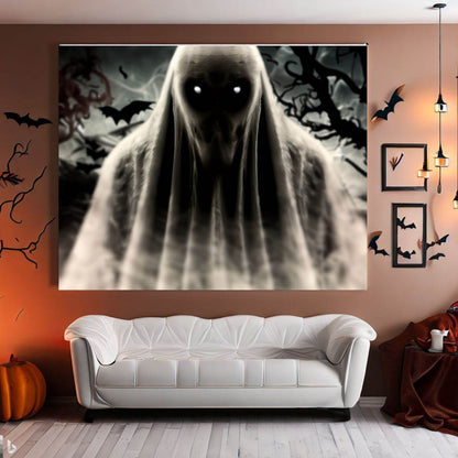 Scary Halloween Wall Art, Spooky Canvas Painting, Halloween Party Decoration, Scary Wall Art, Ghost Wall Art, Gift for Halloween Party