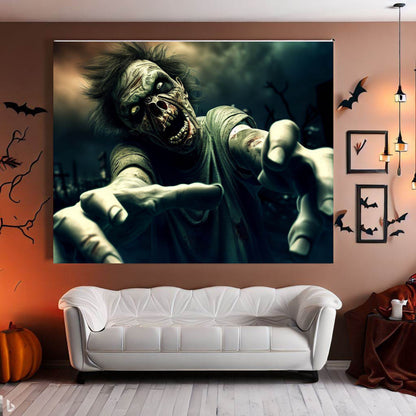 Scary Halloween Wall Art, Spooky Canvas Painting, Halloween Party Decoration, Scary Wall Art, Monster Wall Art, Gift for Halloween Party