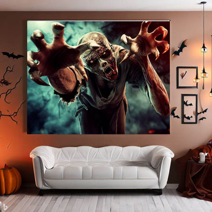 Scary Halloween Wall Art, Spooky Canvas Painting, Halloween Party Decoration, Scary Wall Art, Monster Wall Art, Gift for Halloween Party