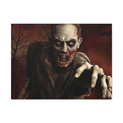 Scary Halloween Wall Art, Spooky Canvas Painting, Halloween Party Decoration, Scary Wall Art, Zombie Wall Art, Gift for Halloween Party