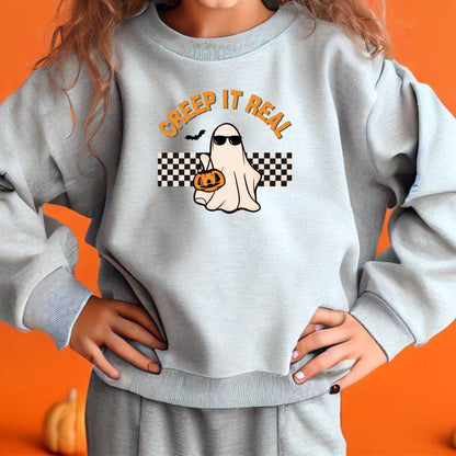 Creep It Real Sweatshirt, Halloween Kids Sweatshirt, Spooky Seasons Youth Sweater, Kids Halloween Shirt, Retro Halloween Shirt, Gift for Kid
