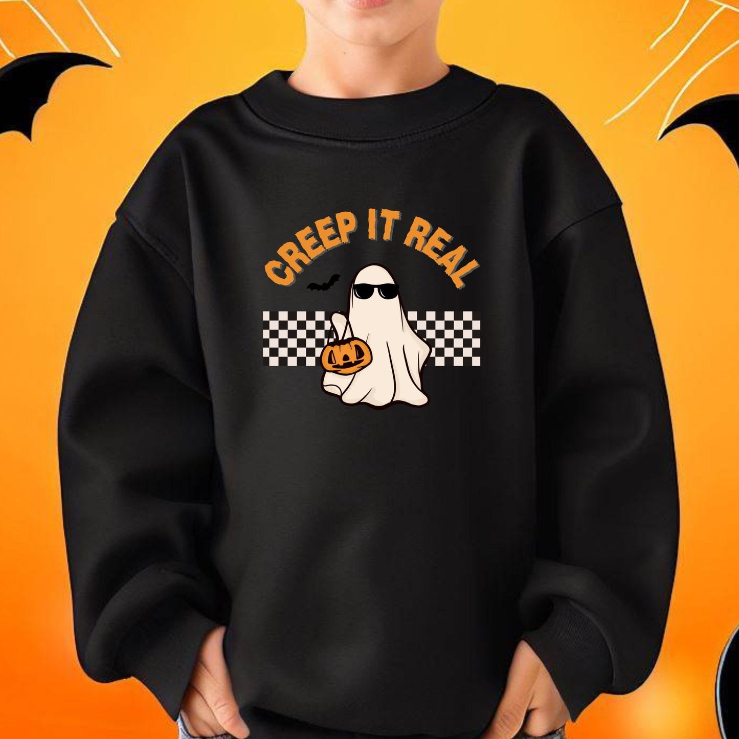 Creep It Real Sweatshirt, Halloween Kids Sweatshirt, Spooky Seasons Youth Sweater, Kids Halloween Shirt, Retro Halloween Shirt, Gift for Kid