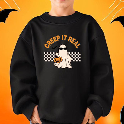 Creep It Real Sweatshirt, Halloween Kids Sweatshirt, Spooky Seasons Youth Sweater, Kids Halloween Shirt, Retro Halloween Shirt, Gift for Kid