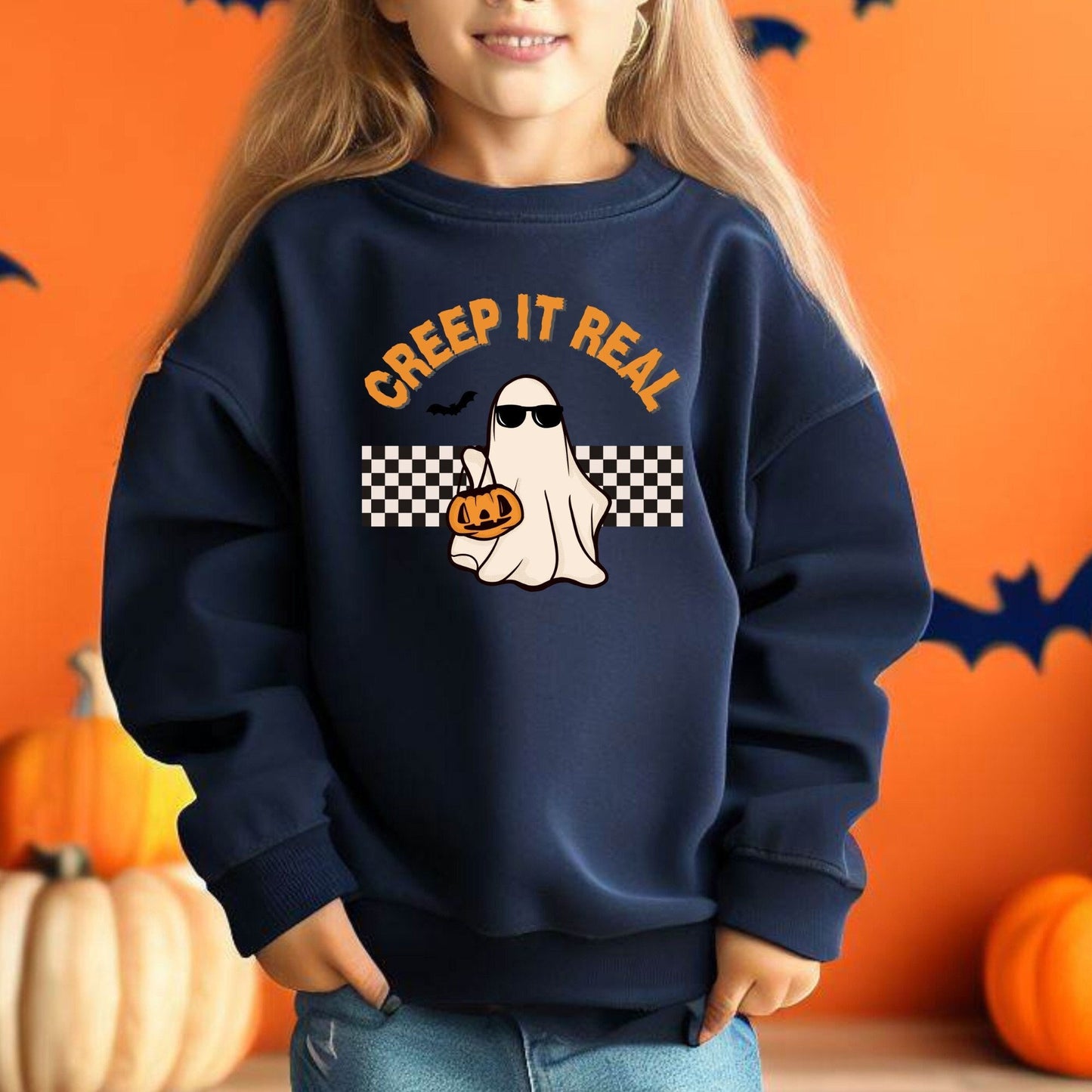 Creep It Real Sweatshirt, Halloween Kids Sweatshirt, Spooky Seasons Youth Sweater, Kids Halloween Shirt, Retro Halloween Shirt, Gift for Kid