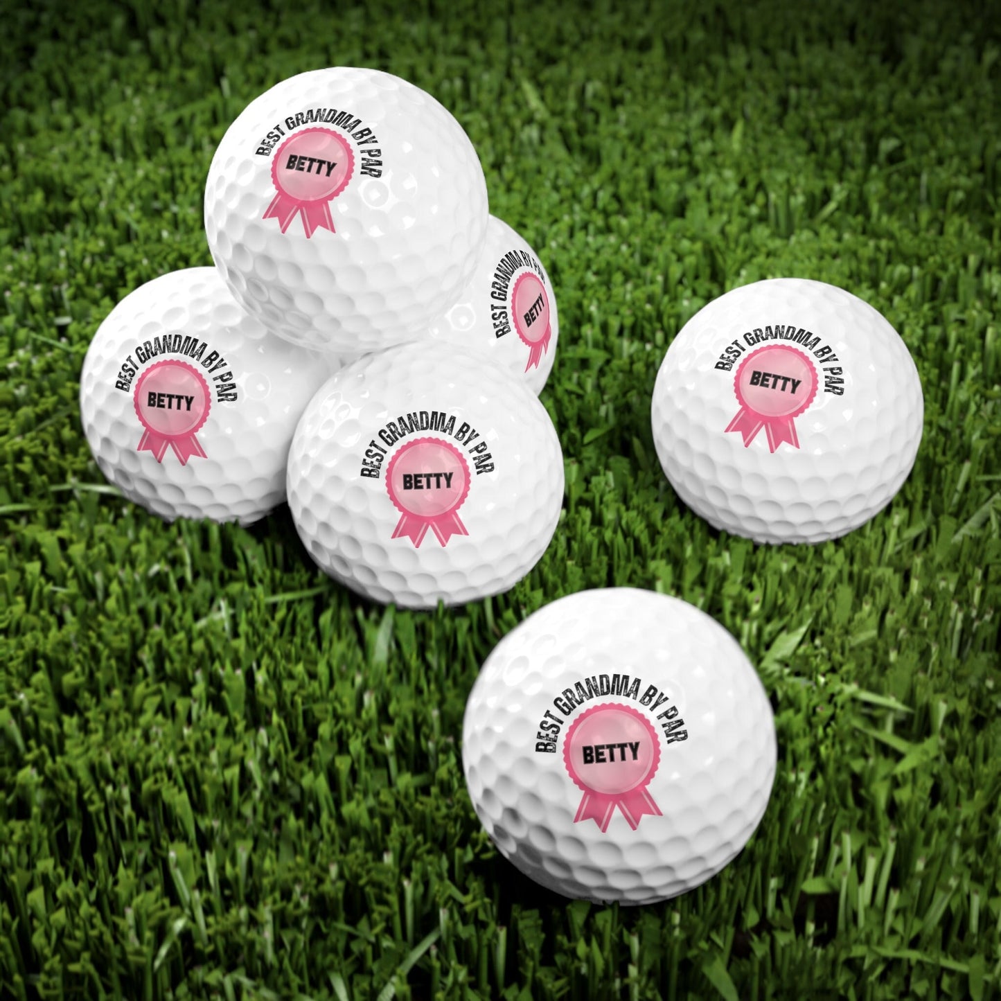 Custom Golf Balls, Set of Six, Personalized Golf Balls for Grammy, Best Grandma By Par, Perfect Gift for Gram, Christmas Gift for Grandma