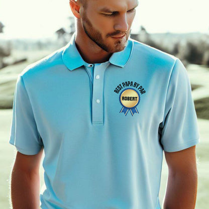 Mens Custom Golf Polo, Personalized Polo Shirt for Grandfather, Best Papa By Par Polo T-Shirt, Gift for Golfer, Perfect Gift for Grandpa