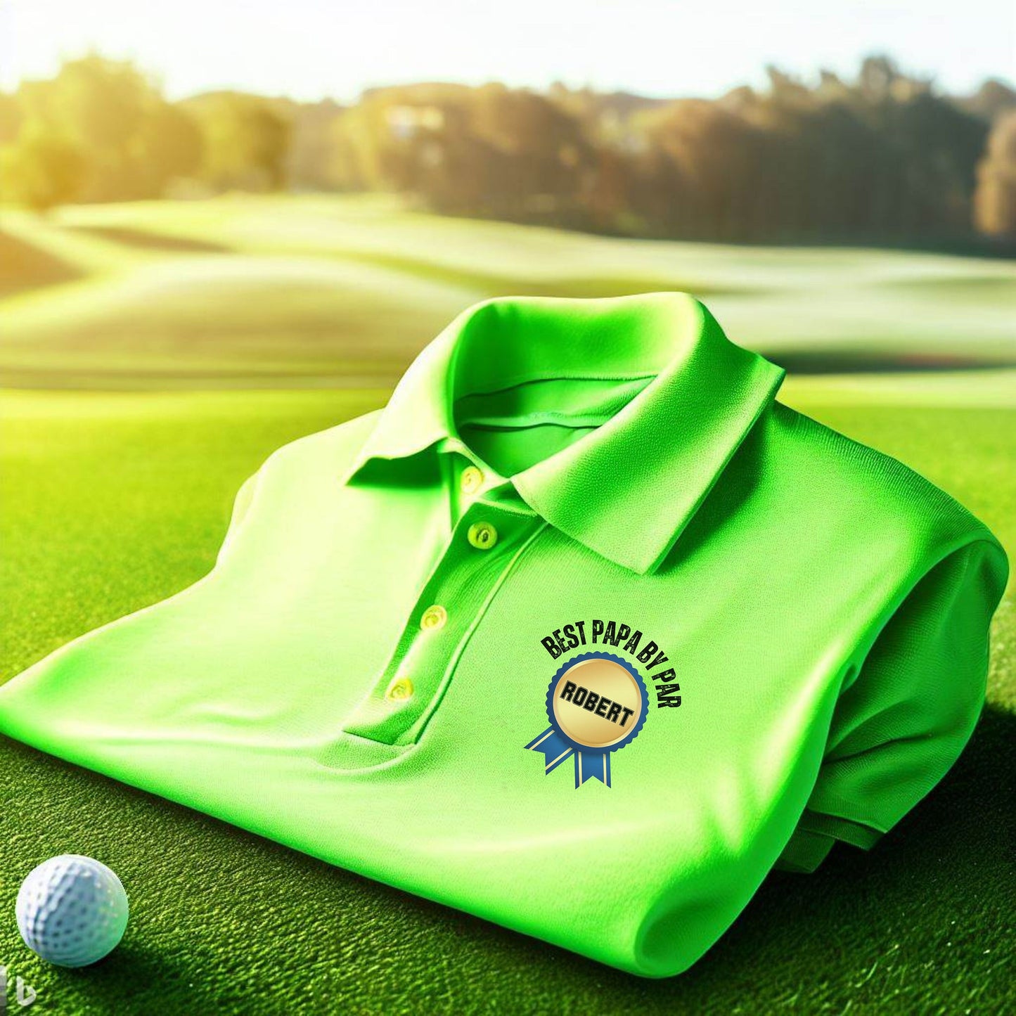 Mens Custom Golf Polo, Personalized Polo Shirt for Grandfather, Best Papa By Par Polo T-Shirt, Gift for Golfer, Perfect Gift for Grandpa