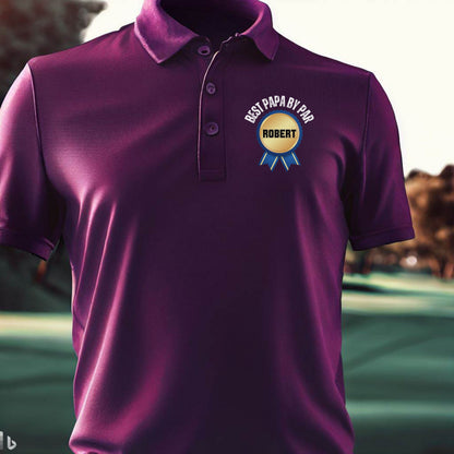Mens Custom Golf Polo, Personalized Polo Shirt for Grandfather, Best Papa By Par Polo T-Shirt, Gift for Golfer, Perfect Gift for Grandpa