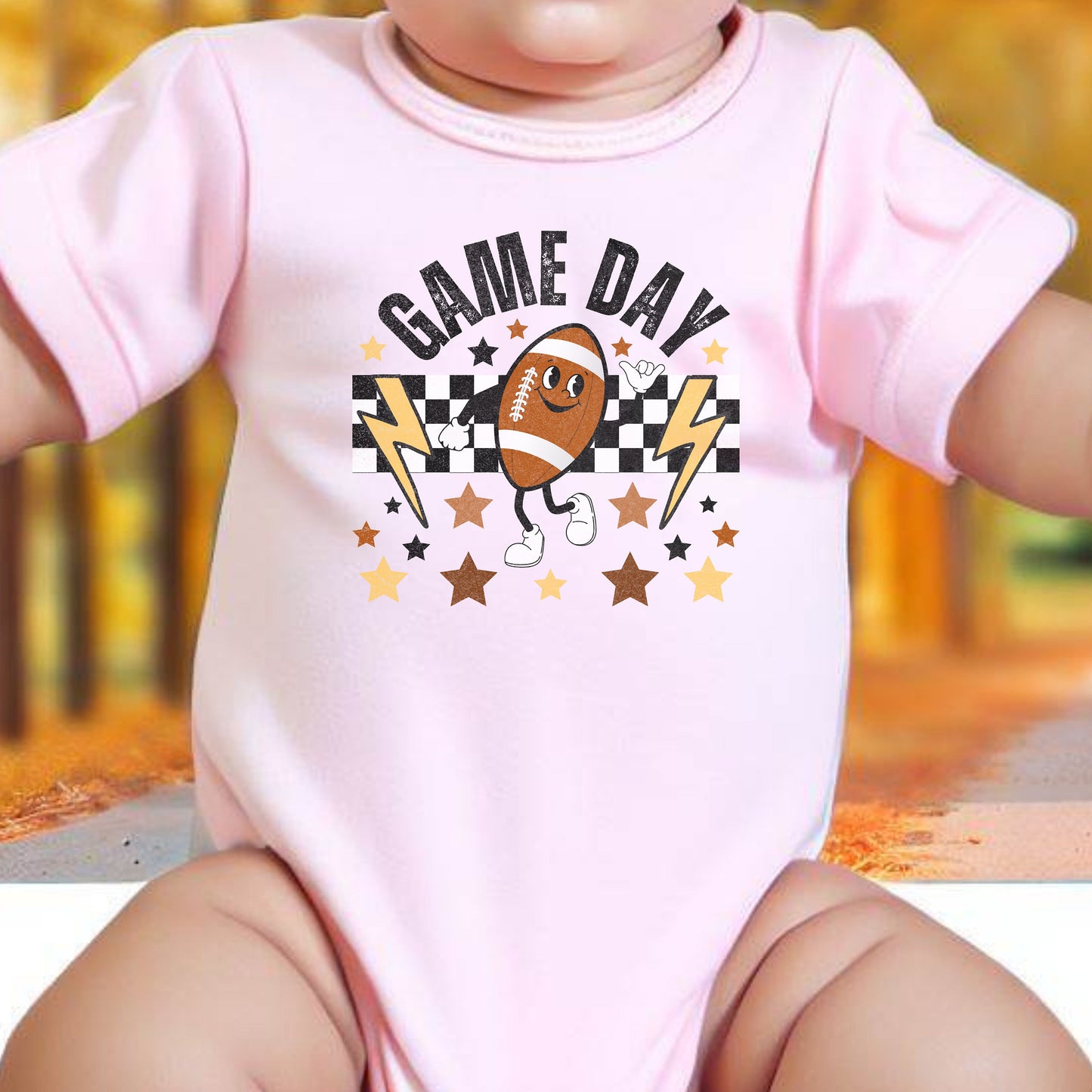 Cute Baby Football Shirt, Retro Football Bodysuit for Toddler, Football Snapsuit, Distressed Fall Sports Tee, Game Day, Football Lover Gift