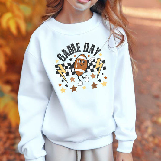 Cute Kids Football Sweatshirt, Retro Football Sweater for Kid, Youth Football Hoodie, Fall Sports Sweatshirt, Game Day, Football Lover Gift