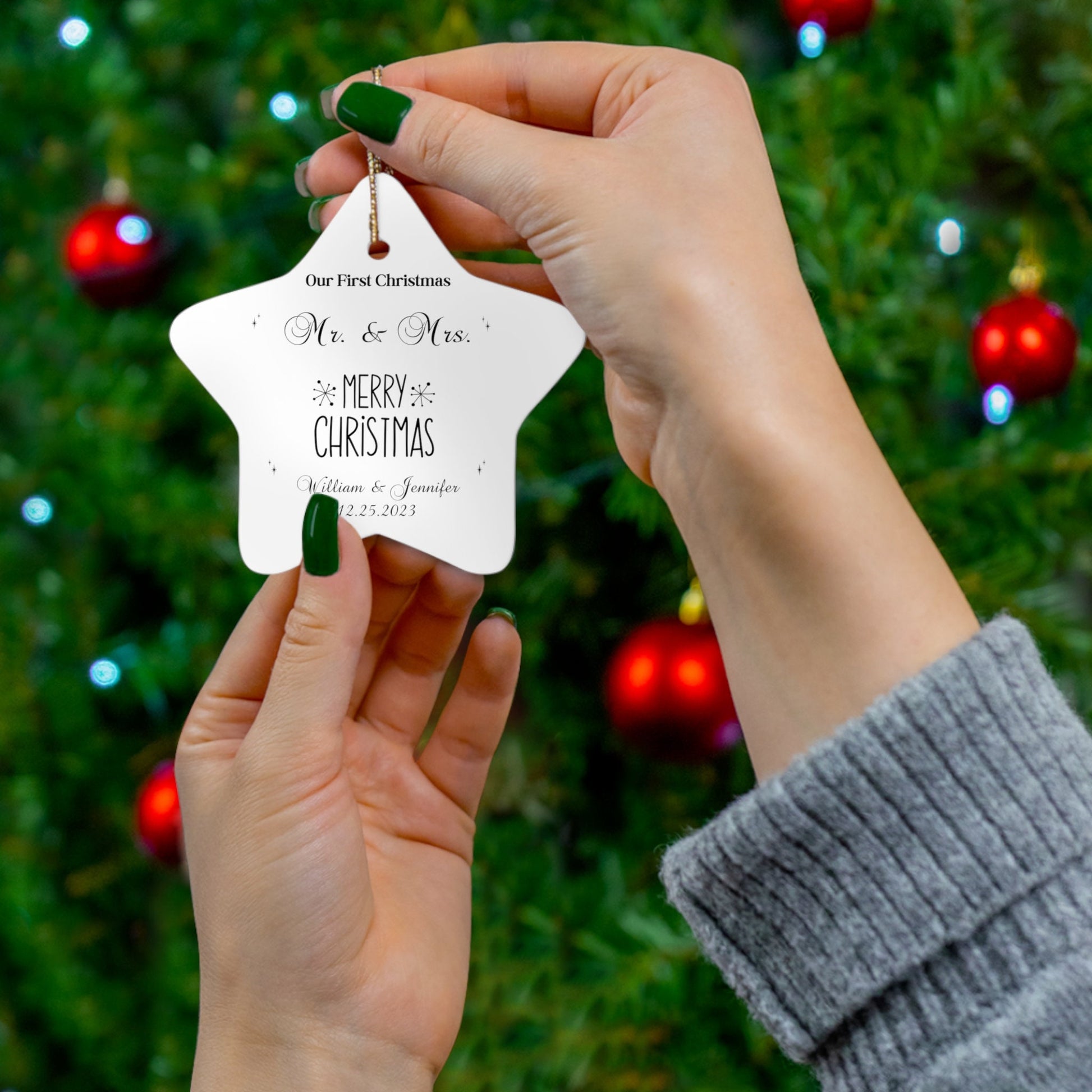 Custom First Christmas Ornament, Personalized Ornament for 1st Christmas Together, Customized Xmas Ornament for Mr and Mrs, Ornament Gift