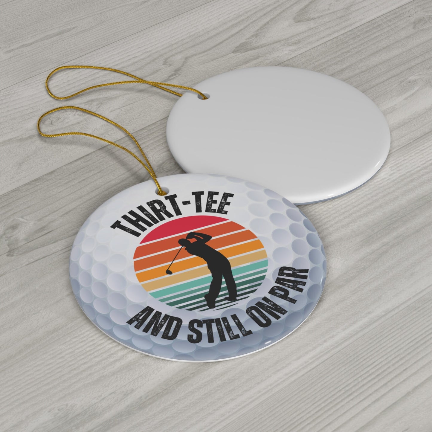 Golf Ball Christmas Ornament, Ceramic Xmas Ornament for Golfer, Perfect Gift for Golf Lover, Gift for Husband, Grandfather, Boyfriend, Dad