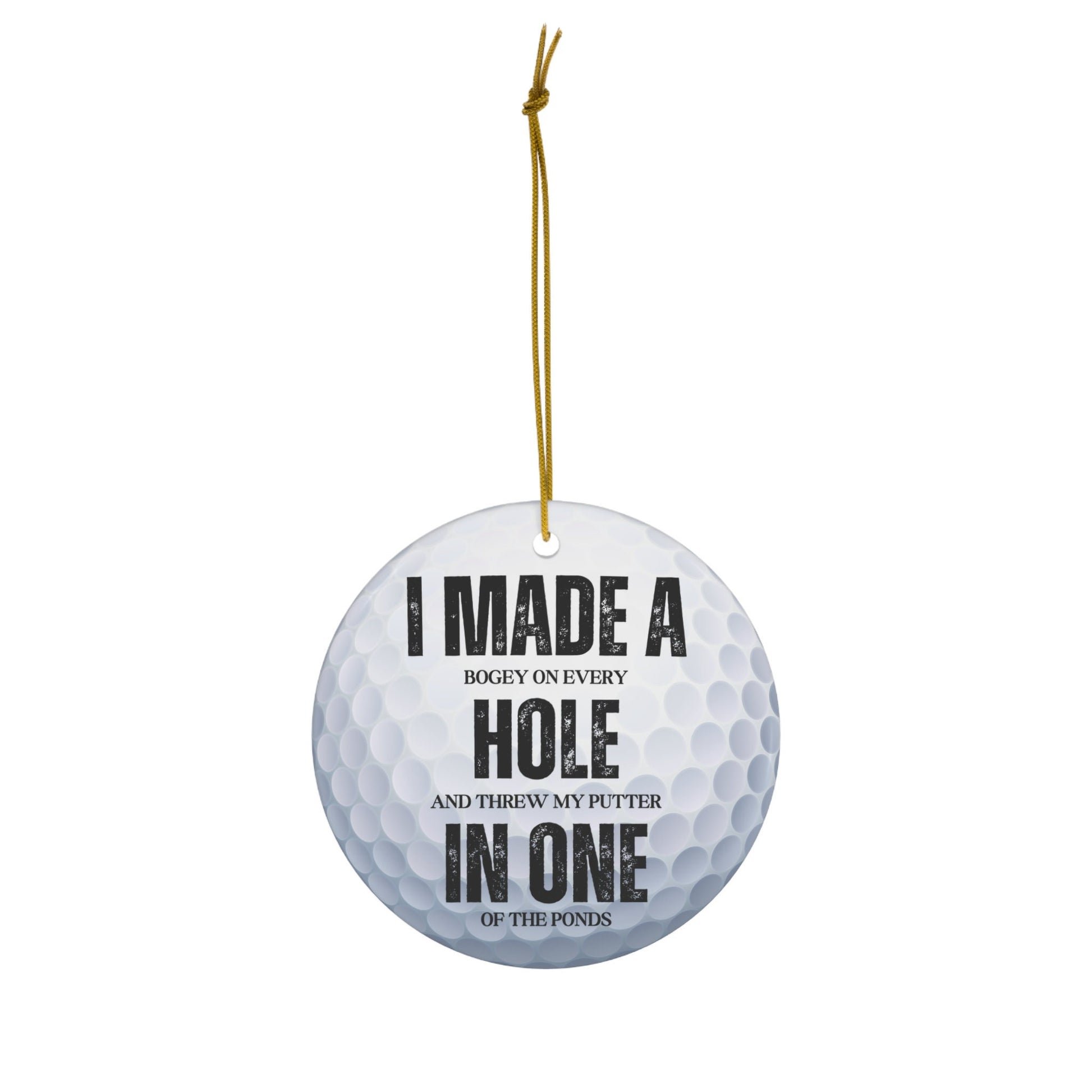 Golf Ball Christmas Ornament, Ceramic Xmas Ornament for Golfer, Perfect Gift for Golf Lover, Gift for Husband, Grandfather, Boyfriend, Dad