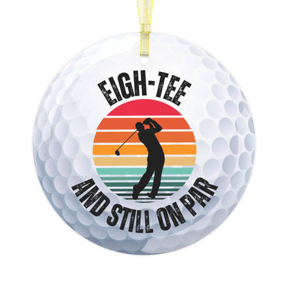 Golf Ball Christmas Ornament, Glass Xmas Ornament for Golfer, Perfect Gift for Husband or Dad, Gift for Golfer, Xmas Gift for 80 Year Old