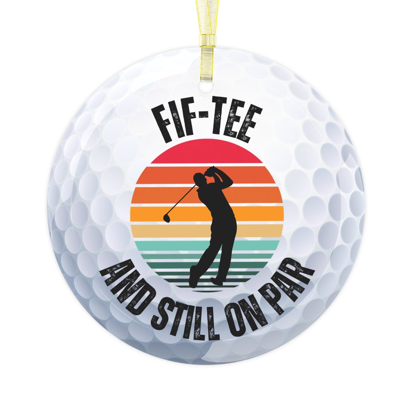 Golf Ball Christmas Ornament, Glass Xmas Ornament for Golfer, Perfect Gift for Husband or Dad, Gift for Golfer, Xmas Gift for 50 Year Old