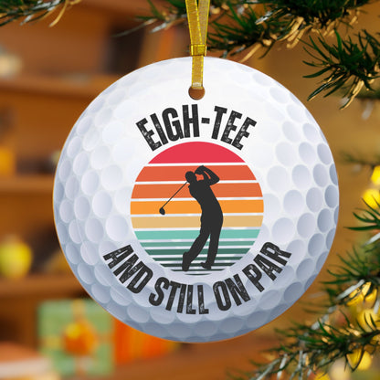 Golf Ball Christmas Ornament, Glass Xmas Ornament for Golfer, Perfect Gift for Husband or Dad, Gift for Golfer, Xmas Gift for 80 Year Old