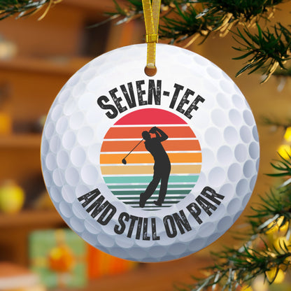 Golf Ball Christmas Ornament, Glass Xmas Ornament for Golfer, Perfect Gift for Husband or Dad, Gift for Golfer, Xmas Gift for 70 Year Old