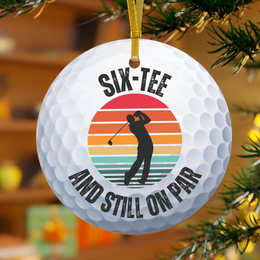 Golf Ball Christmas Ornament, Glass Xmas Ornament for Golfer, Perfect Gift for Husband or Dad, Gift for Golfer, Xmas Gift for 60 Year Old