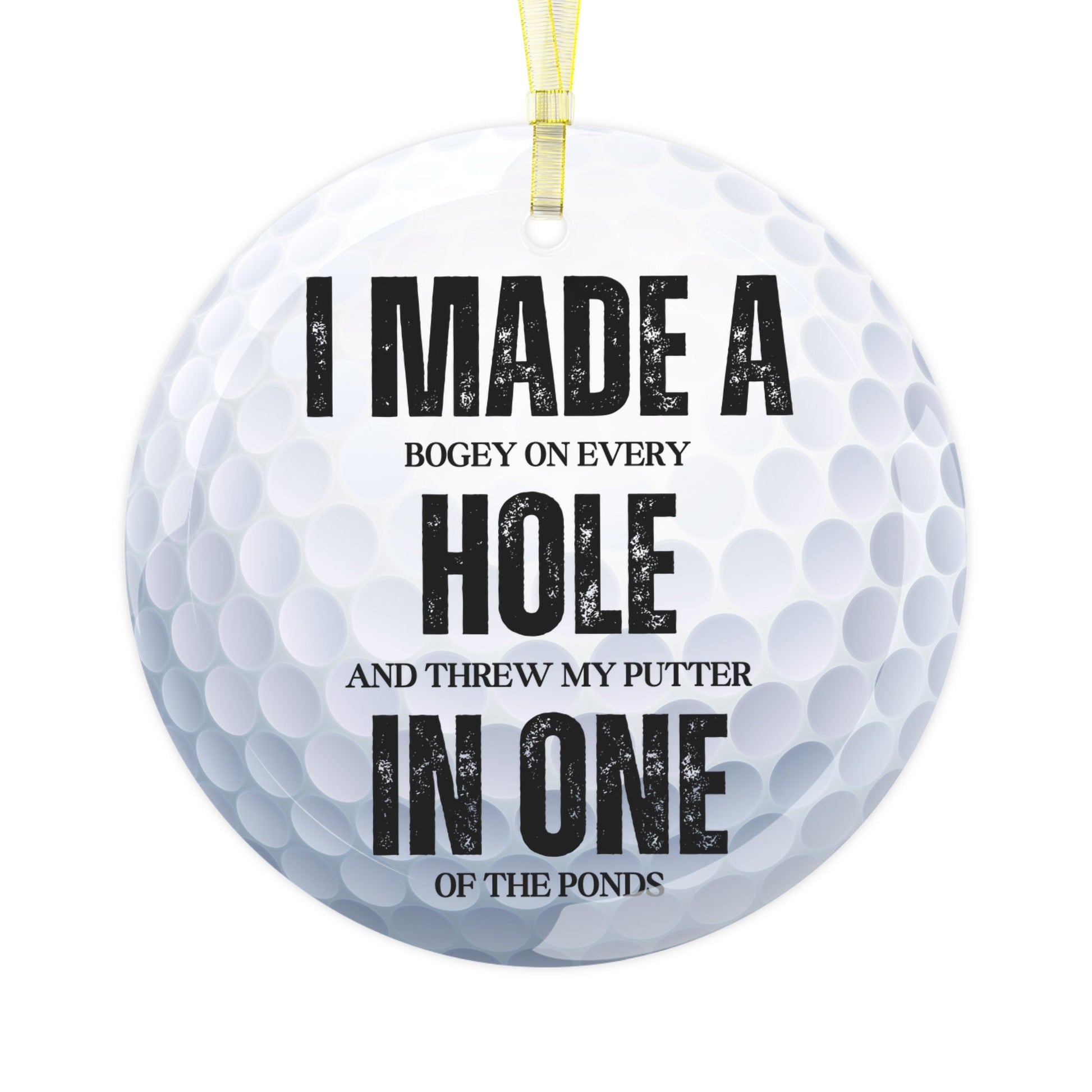 Golf Ball Christmas Ornament, Glass Xmas Ornament for Golfer, Perfect Gift for Husband or Dad, Gift for Golfer, Xmas Gift for Dad or Husband