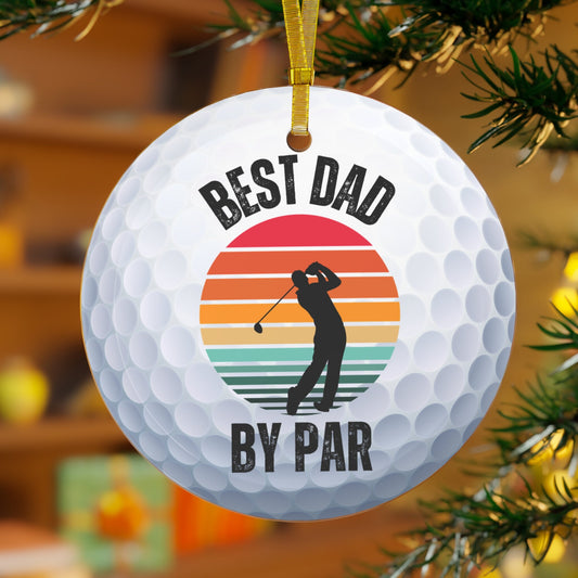 Golf Ball Christmas Ornament, Glass Xmas Ornament for Golfer, Perfect Gift for Husband or Dad, Gift for Golfer, Xmas Gift for Dad or Father