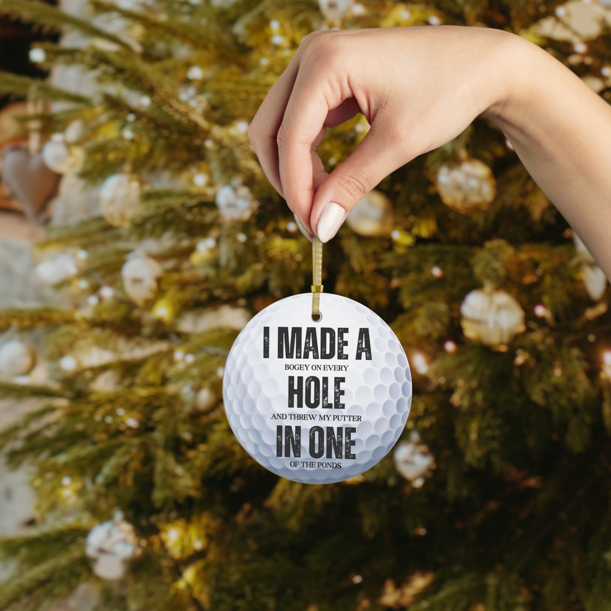 Golf Ball Christmas Ornament, Glass Xmas Ornament for Golfer, Perfect Gift for Husband or Dad, Gift for Golfer, Xmas Gift for Dad or Husband