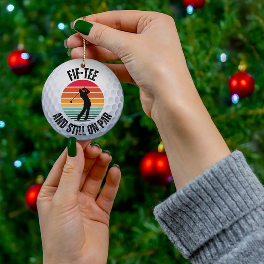 Golf Ball Christmas Ornament, Ceramic Xmas Ornament for Golfer, Perfect Gift for Golf Lover, Gift for Husband, Grandfather, Boyfriend, Dad