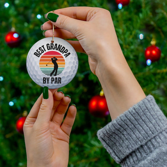 Golf Ball Christmas Ornament, Ceramic Xmas Ornament for Golfer, Perfect Gift for Golf Lover, Gift for Husband, Grandfather, Boyfriend, Dad
