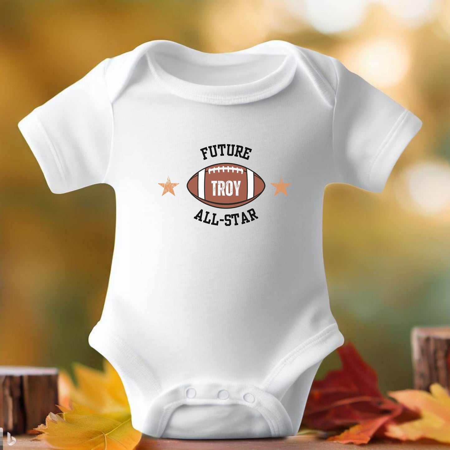 Custom Infant Football Shirt, Cute Personalized Baby Bodysuit, Football Shirt for Baby, Future All Star , Gift for New Dad, Baby Shower Gift