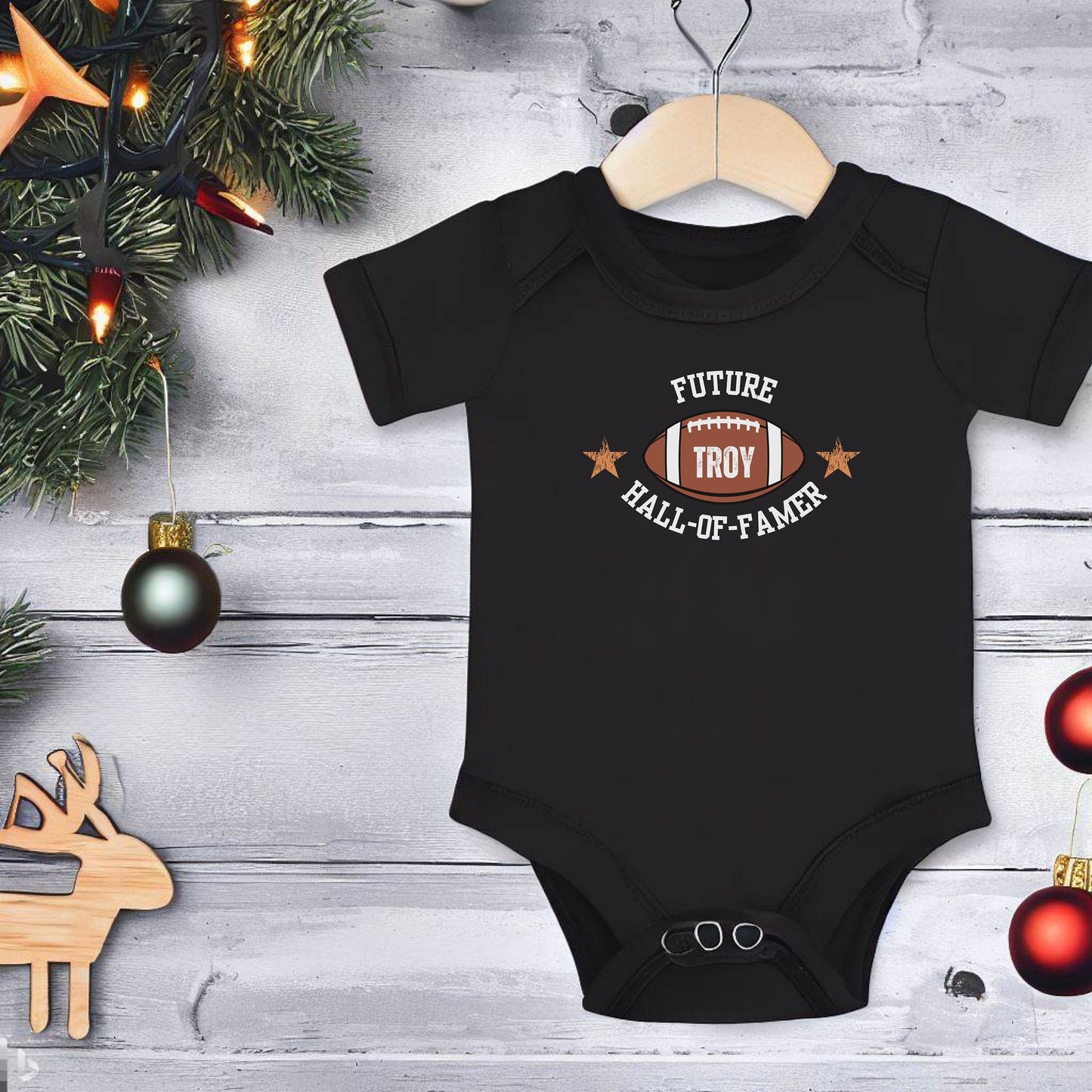 Custom Infant Football Shirt, Cute Personalized Baby Bodysuit, Football Shirt for Baby, Future Hall of Fame, Gift for New Dad, Baby Shower